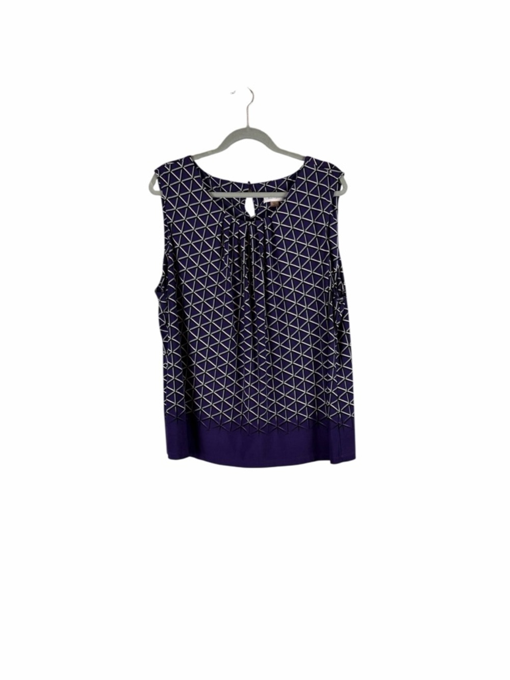 Calvin Klein Purple Geometric Sleeveless Blouse Plus Size 2X